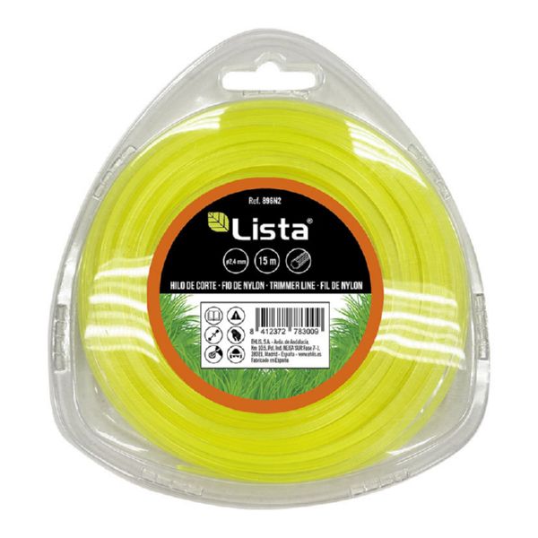 Hilo nilon estrella desbrozadora/cortabordes Oe 2,4 mm x 15 m