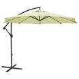 Parasol colgante aluminio. 3 m. Apertura mecanica c/manivela