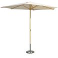 Parasol madera. 3 m. Di&aacute;m. m&aacute;stil 38 mm.